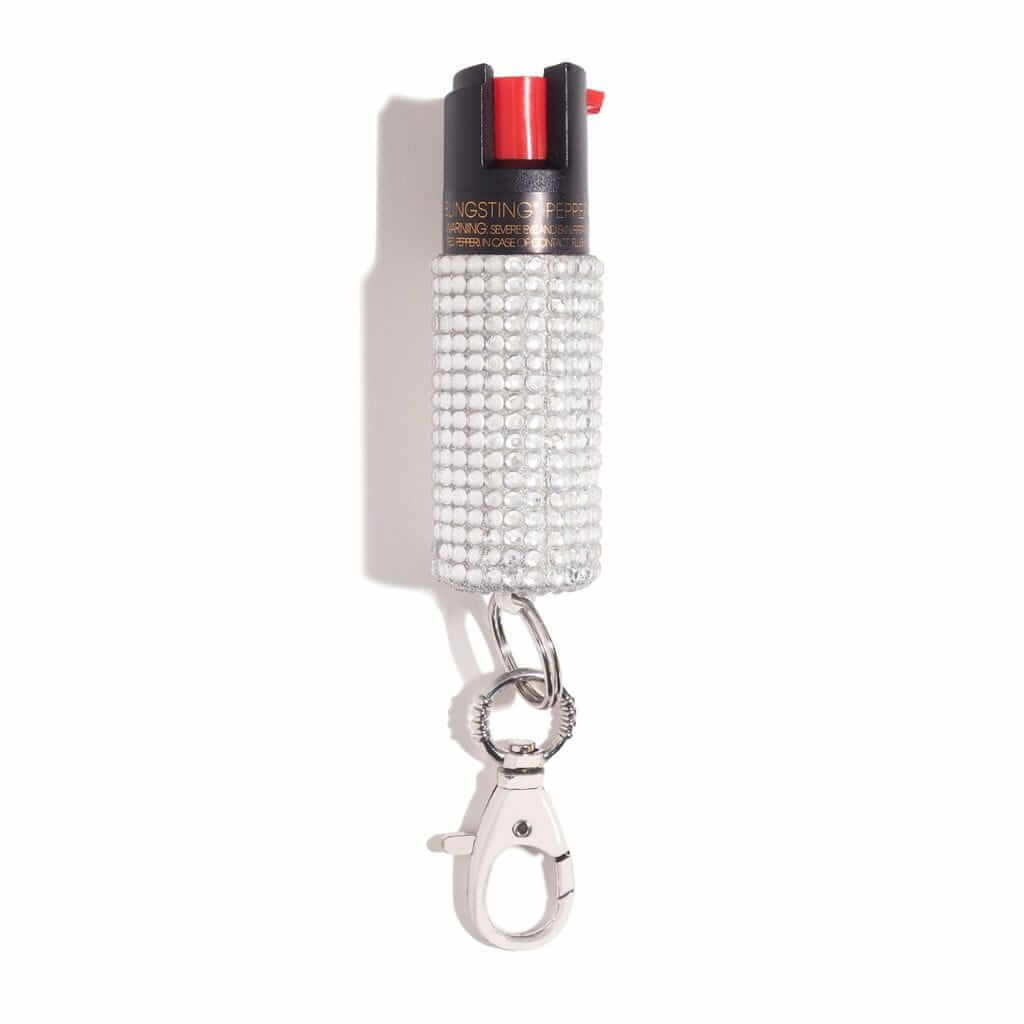 Bling and Sting Rhinestone Pepper Spray Self Defense Key Ring Pepper Spray - Tophatter Daily Deals
