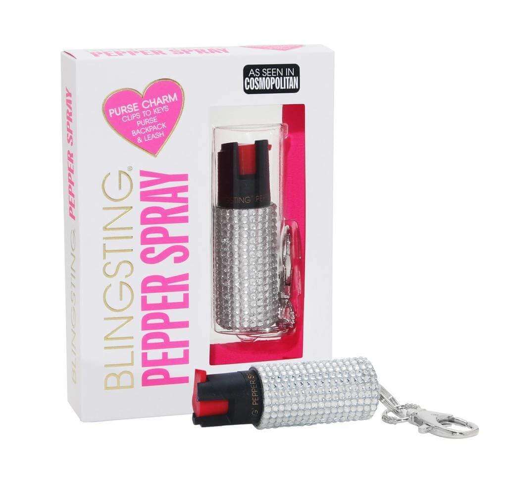 Bling and Sting Rhinestone Pepper Spray Self Defense Key Ring Pepper Spray - Tophatter Daily Deals