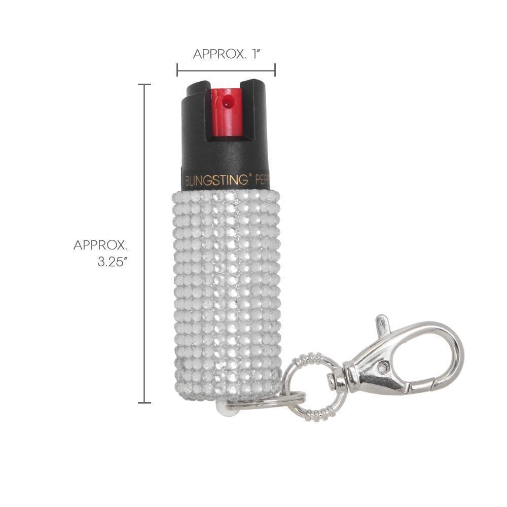 Bling and Sting Rhinestone Pepper Spray Self Defense Key Ring Pepper Spray - Tophatter Daily Deals
