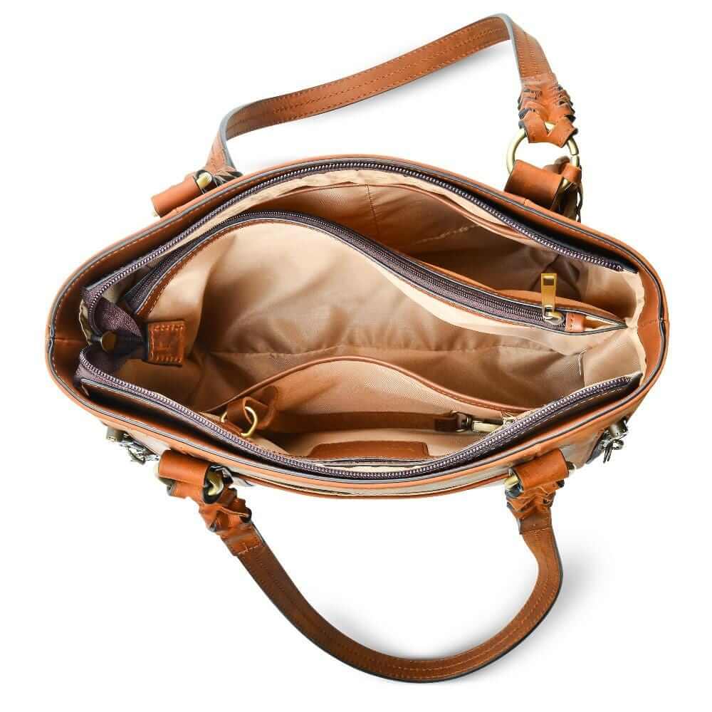 Concealed Carry Bella Leather Tote Lockable CCW Bag Handgun Purses - Tophatter Daily Deals