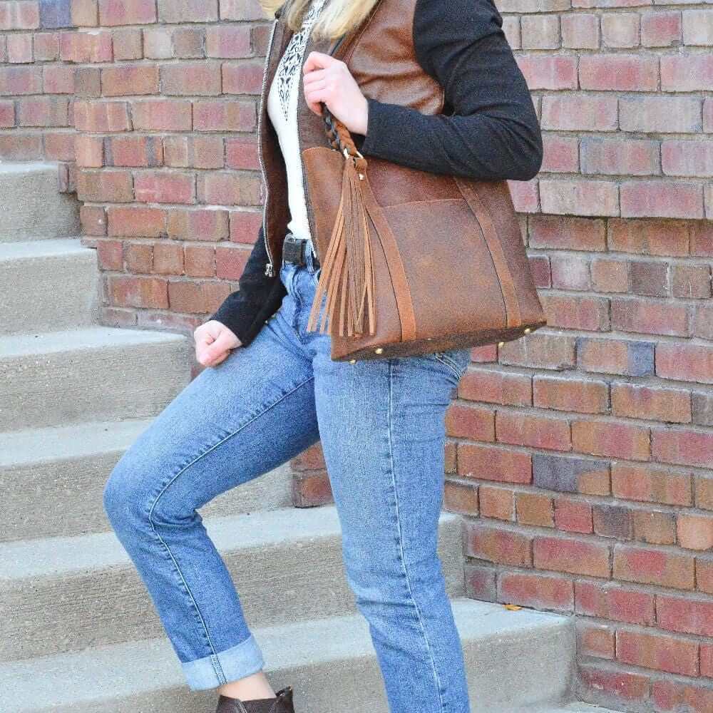 Concealed Carry Bella Leather Tote Lockable CCW Bag Handgun Purses - Tophatter Daily Deals