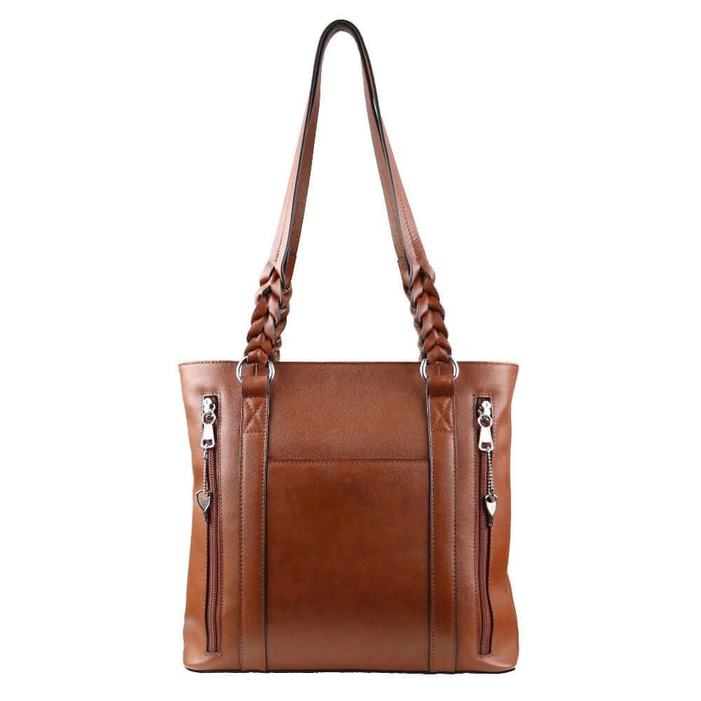 Concealed Carry Bella Leather Tote Lockable CCW Bag Handgun Purses - Tophatter Daily Deals