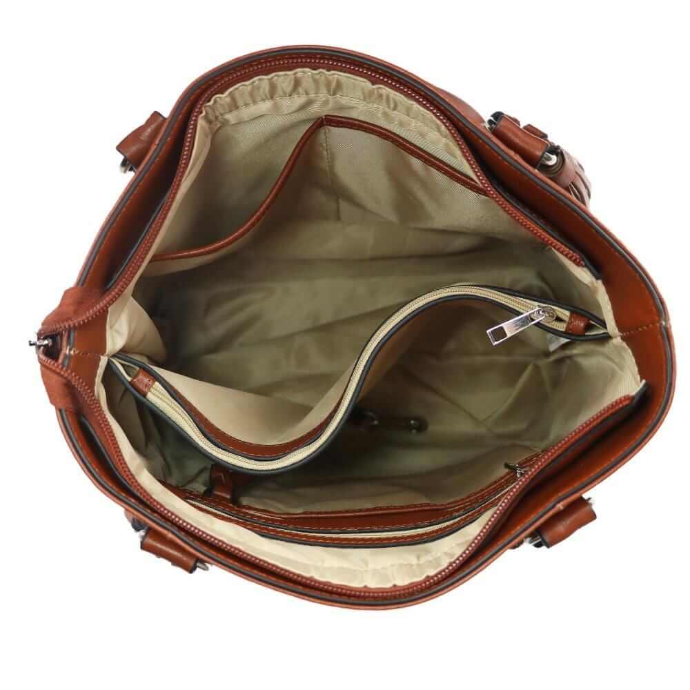 Concealed Carry Bella Leather Tote Lockable CCW Bag Handgun Purses - Tophatter Daily Deals