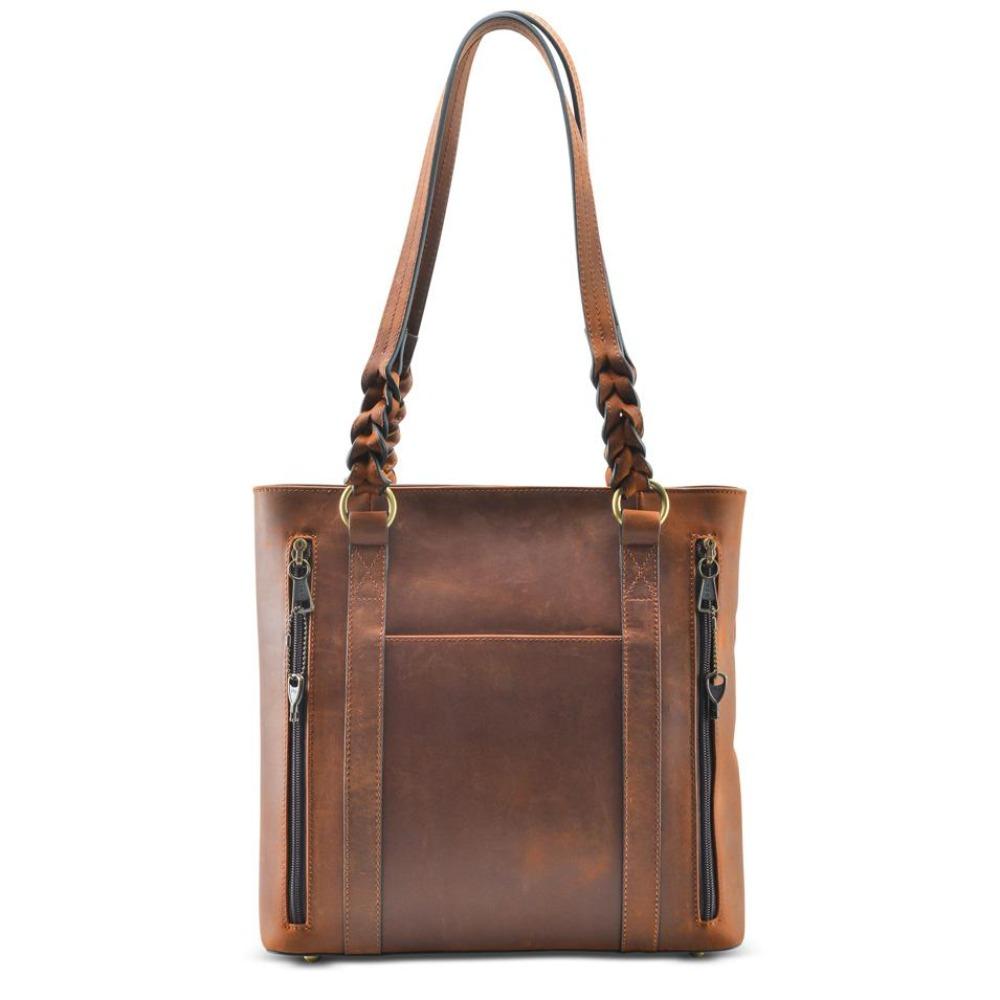 Concealed Carry Bella Leather Tote Lockable CCW Bag Handgun Purses - Tophatter Daily Deals