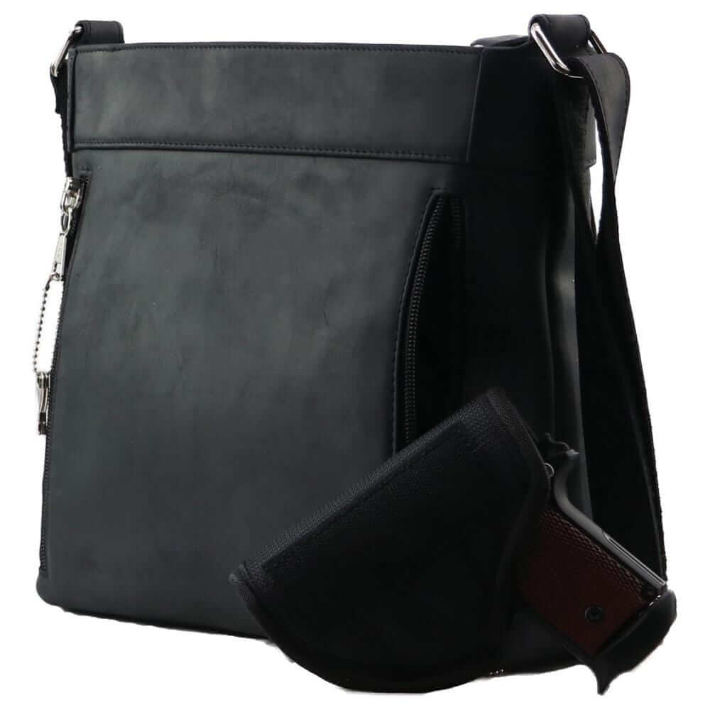 Concealed Carry Delaney Leather Crossbody Lockable CCW Bag Handgun Purses - Tophatter Daily Deals