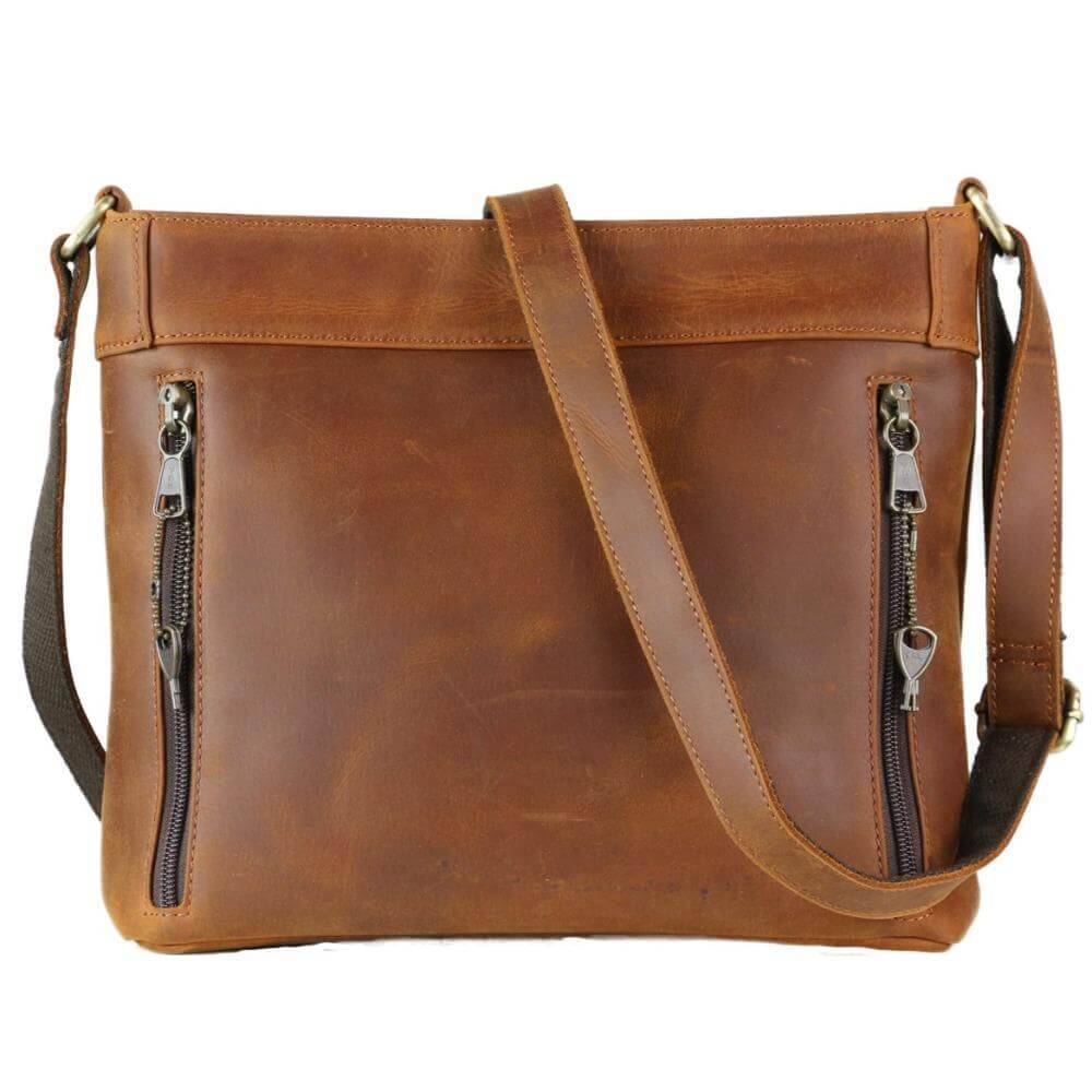 Concealed Carry Delaney Leather Crossbody Lockable CCW Bag Handgun Purses - Tophatter Daily Deals
