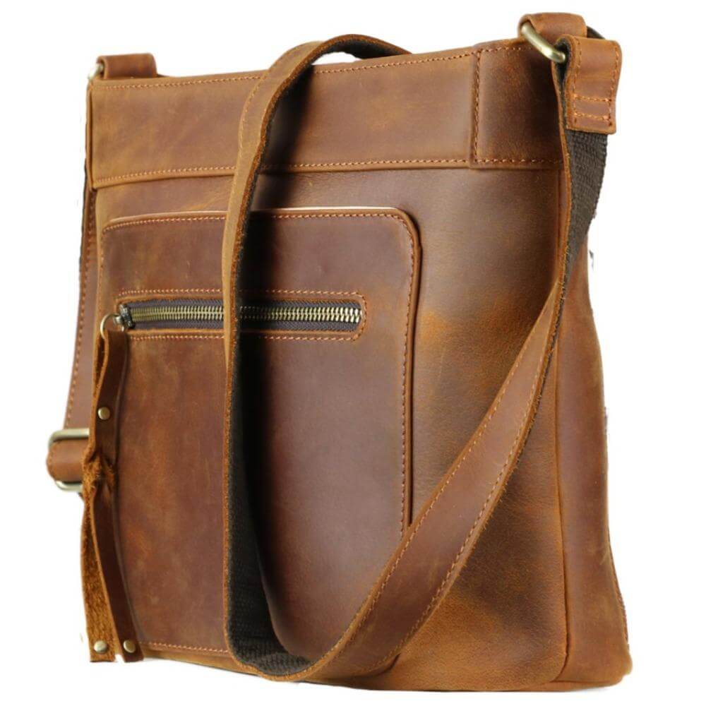 Concealed Carry Delaney Leather Crossbody Lockable CCW Bag Handgun Purses - Tophatter Daily Deals