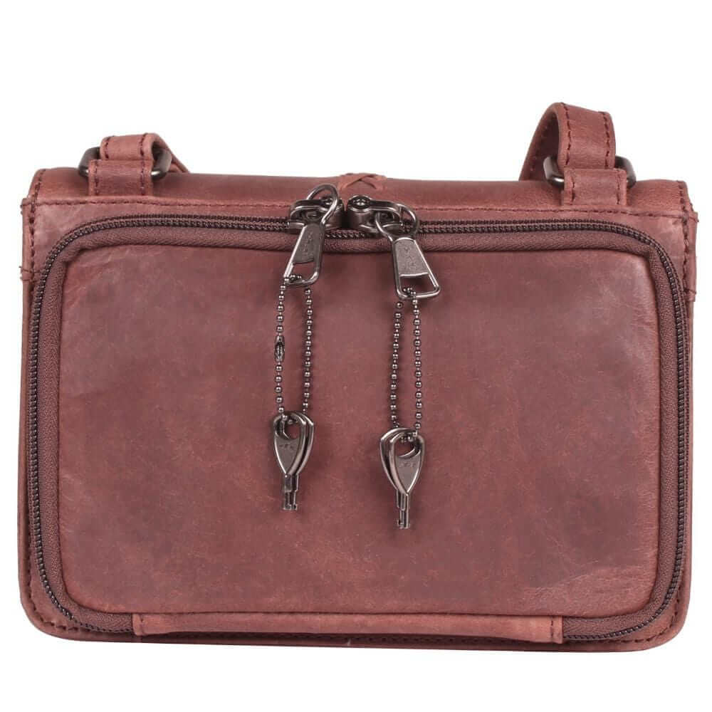 Concealed Carry Jolene Leather Lockable CCW Crossbody Organizer Handgun Purses - Tophatter Daily Deals