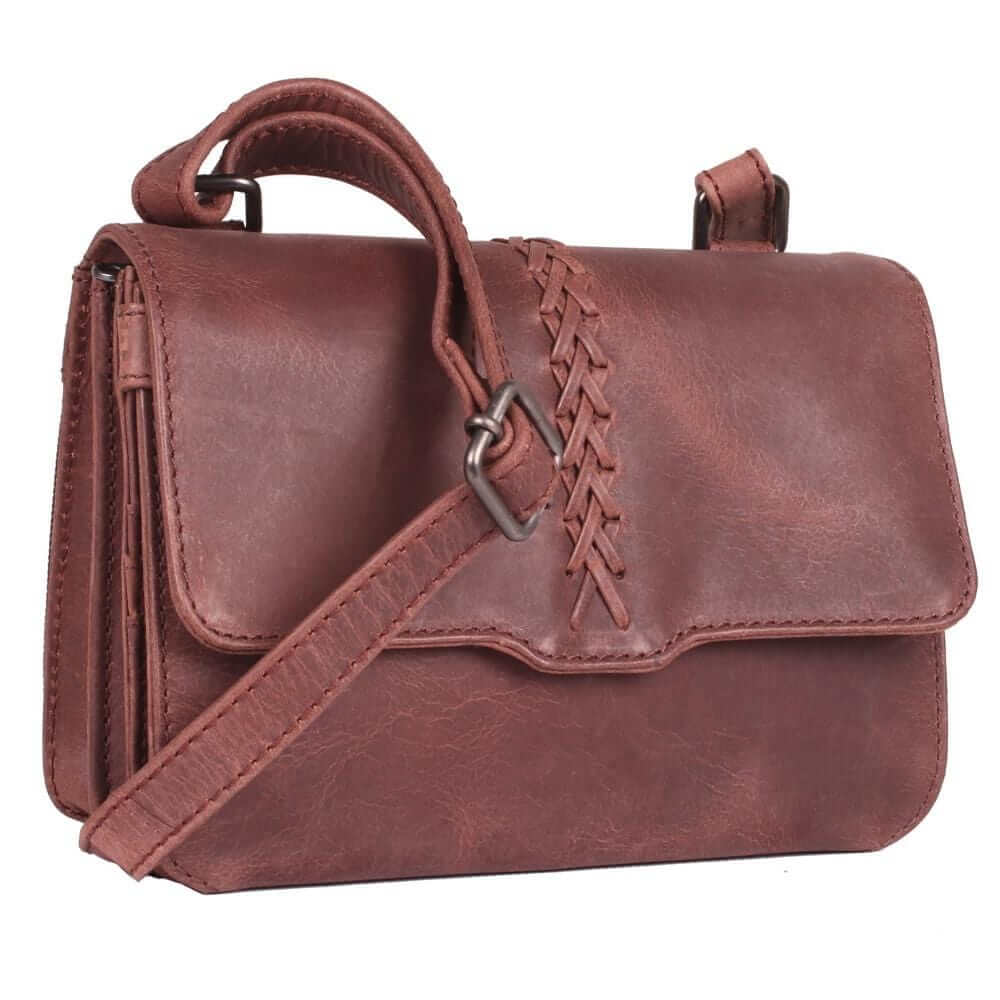 Concealed Carry Jolene Leather Lockable CCW Crossbody Organizer Mahogany Handgun Purses - Tophatter Daily Deals