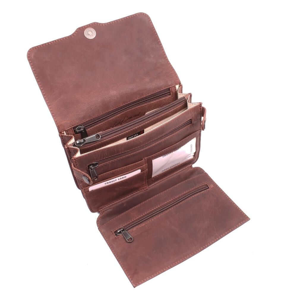 Concealed Carry Jolene Leather Lockable CCW Crossbody Organizer Handgun Purses - Tophatter Daily Deals