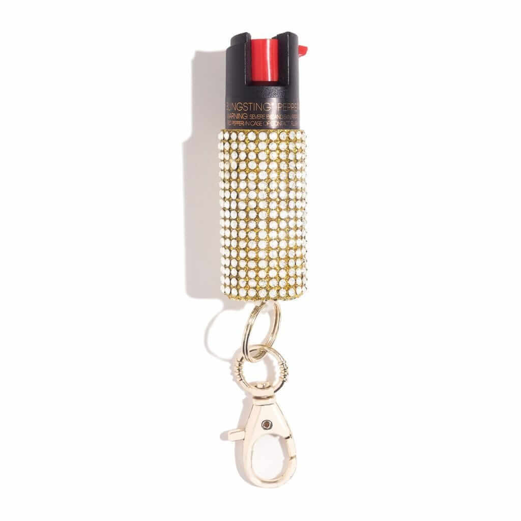 Bling and Sting Rhinestone Pepper Spray Self Defense Key Ring Pepper Spray - Tophatter Daily Deals