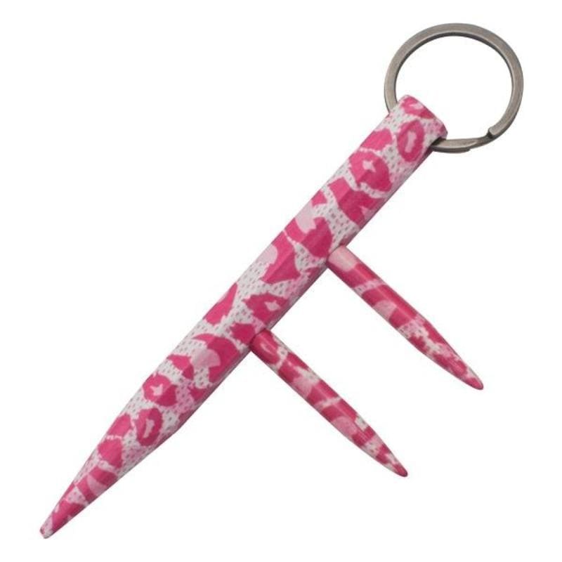 Pink Camoflauge Triple Pointed Solid Steel Kubotan Self Defense Key Chain Impact Self Defense - Tophatter Daily Deals
