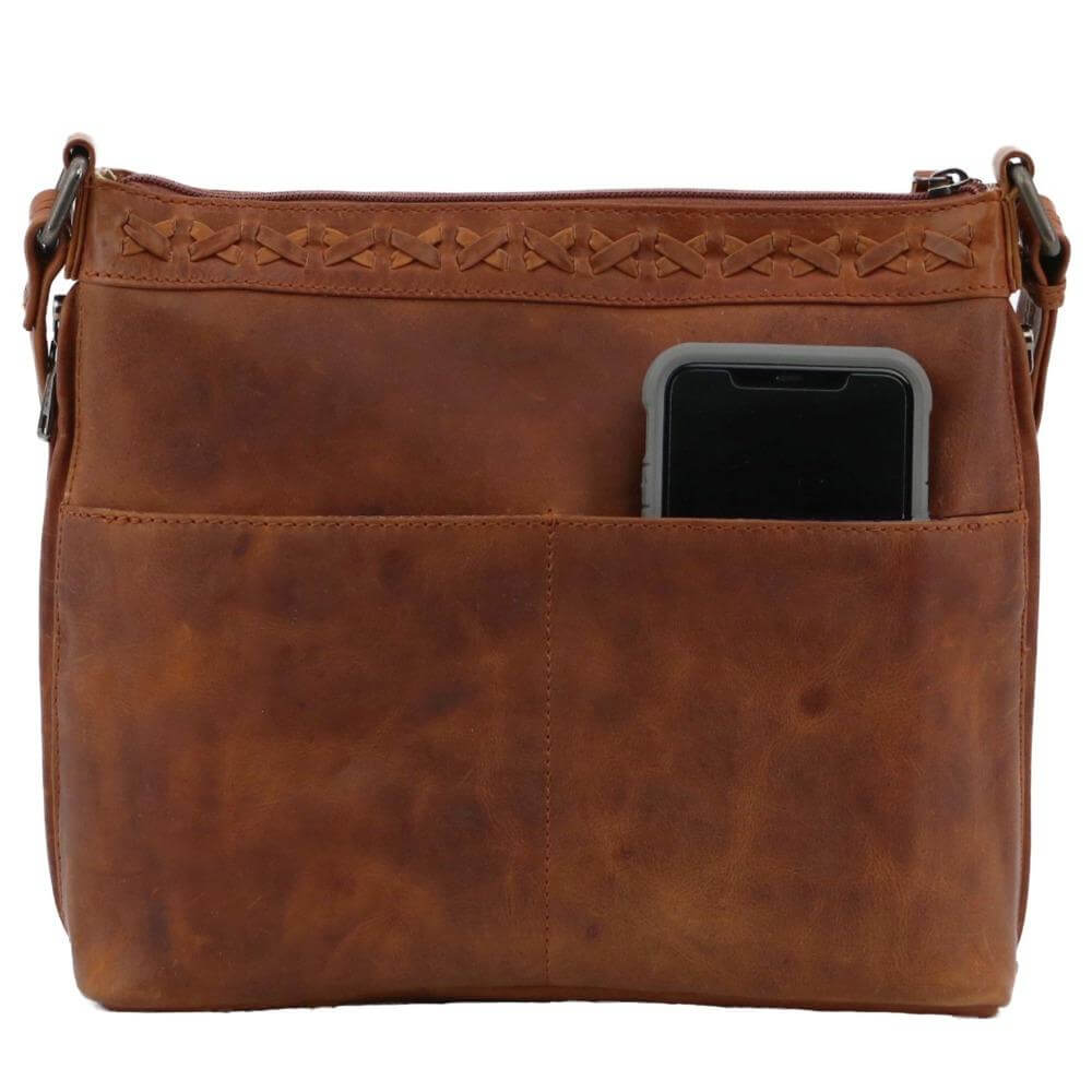 Concealed Carry Faith Genuine Leather Lockable CCW Crossbody Bag Handgun Purses - Tophatter Daily Deals