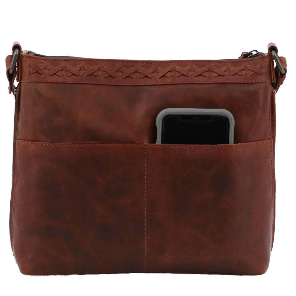 Concealed Carry Faith Genuine Leather Lockable CCW Crossbody Bag Handgun Purses - Tophatter Daily Deals