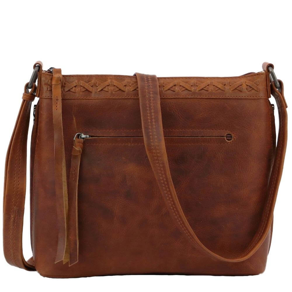 Concealed Carry Faith Genuine Leather Lockable CCW Crossbody Bag Cognac Handgun Purses - Tophatter Daily Deals