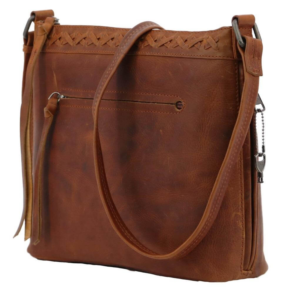 Concealed Carry Faith Genuine Leather Lockable CCW Crossbody Bag Handgun Purses - Tophatter Daily Deals