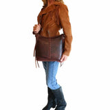 Concealed Carry Blake Scooped Leather Crossbody Lockable CCW Bag Handgun Purses - Tophatter Daily Deals