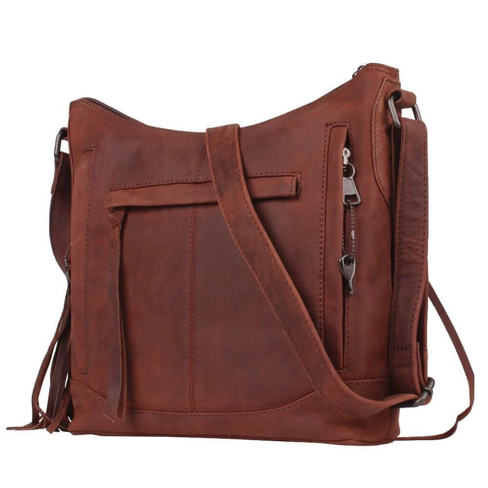 Concealed Carry Blake Scooped Leather Crossbody Lockable CCW Bag Handgun Purses - Tophatter Daily Deals