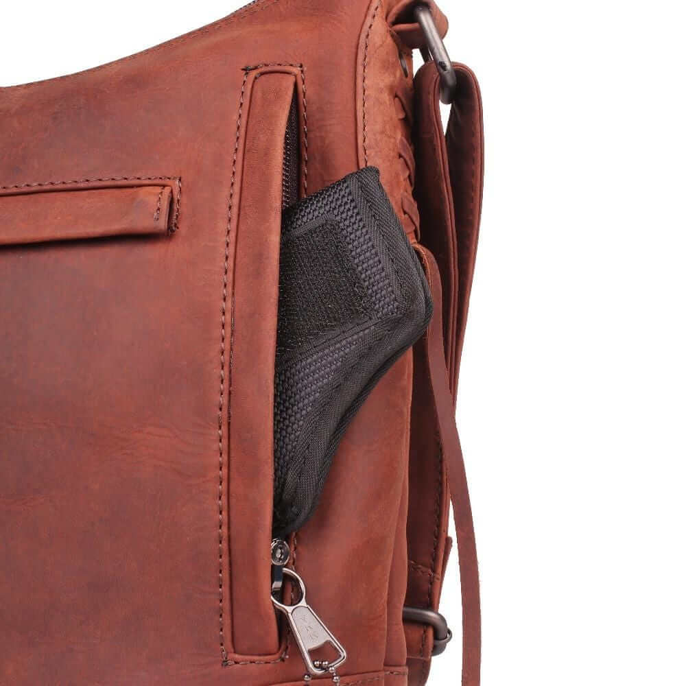 Concealed Carry Blake Scooped Leather Crossbody Lockable CCW Bag Handgun Purses - Tophatter Daily Deals