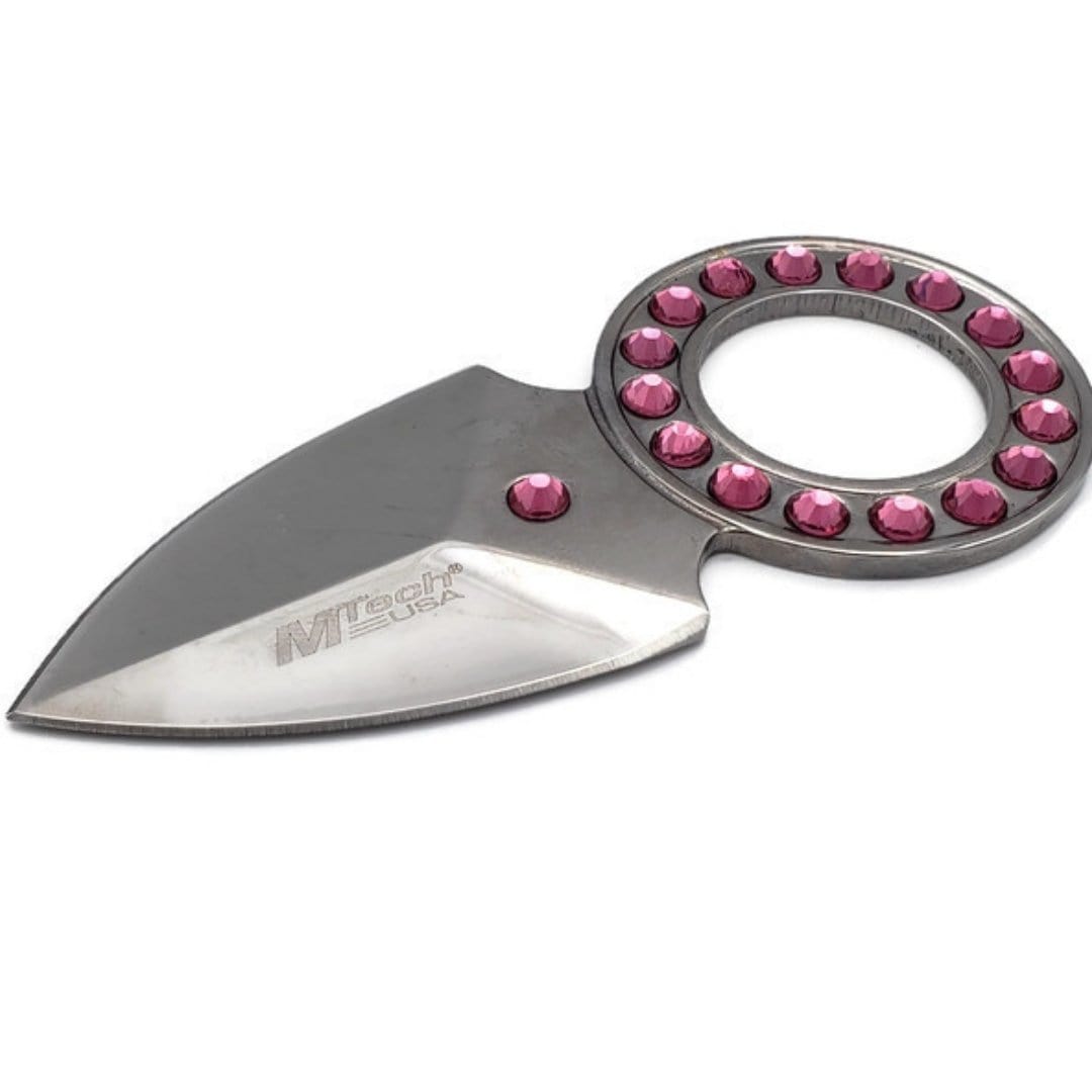 Pink Crystal Knife Necklace Knives & Knuckles - Tophatter Daily Deals