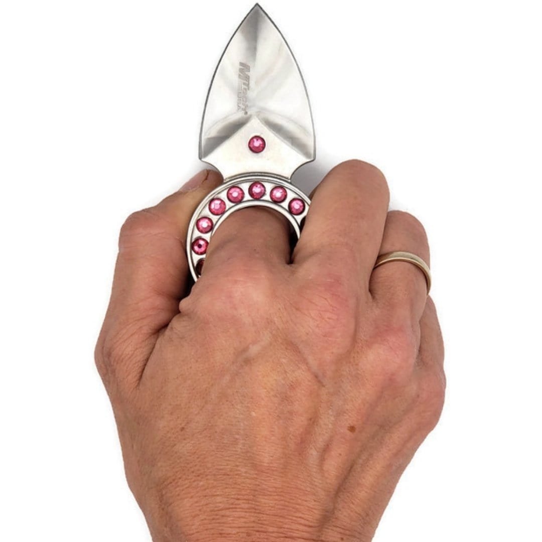 Pink Crystal Knife Necklace Knives & Knuckles - Tophatter Daily Deals