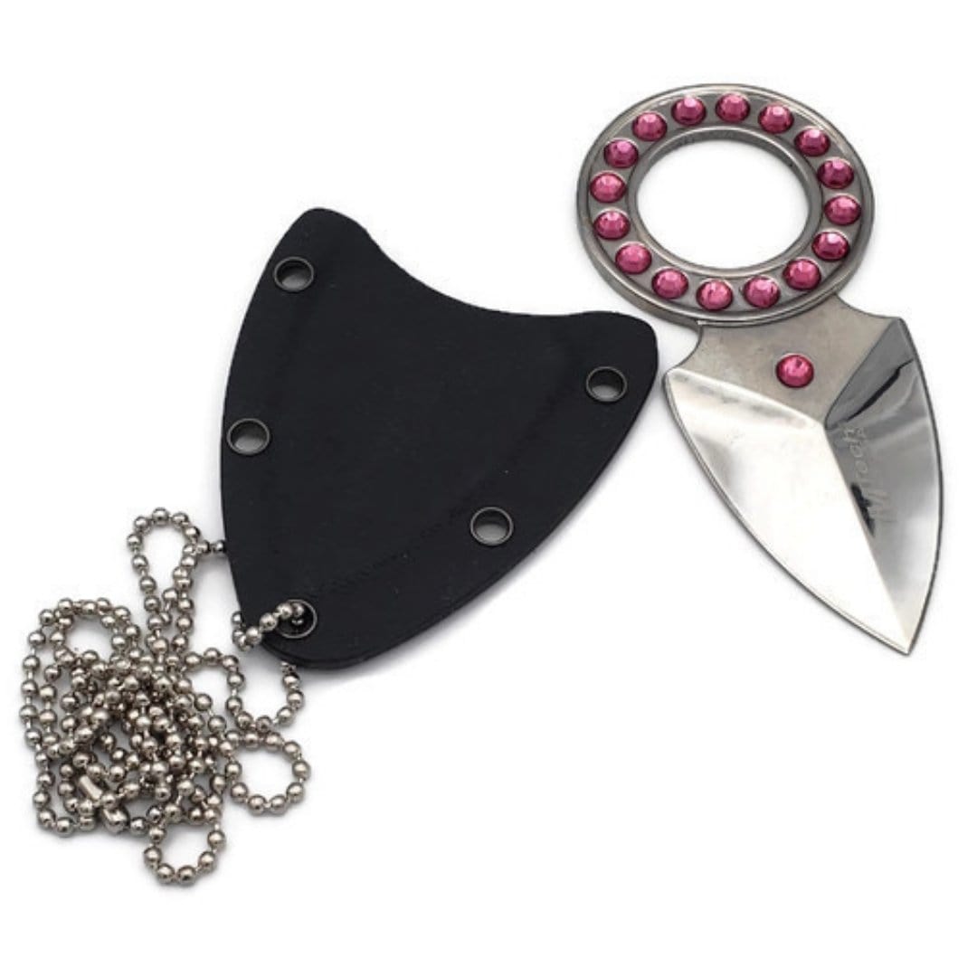 Pink Crystal Knife Necklace Knives & Knuckles - Tophatter Daily Deals