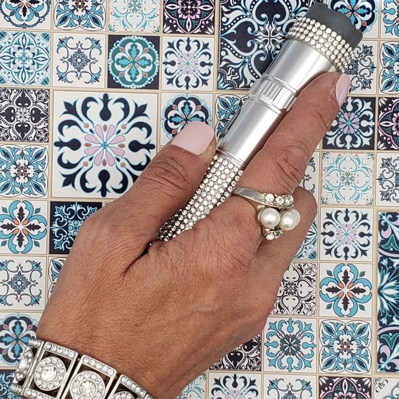 75,000,000 Volt Rhinestone Bling Stun Gun Flashlight Stun Guns - Tophatter Daily Deals