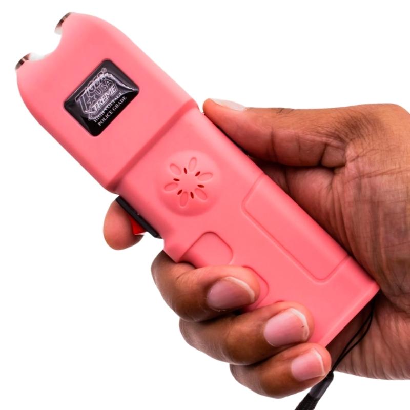 The Sanctuary 150 Million Volt Flashlight Stun Gun Panic Alarm Pink Stun Guns - Tophatter Daily Deals