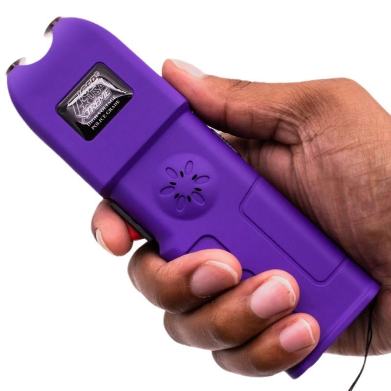The Sanctuary 150 Million Volt Flashlight Stun Gun Panic Alarm Purple Stun Guns - Tophatter Daily Deals