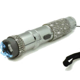 75,000,000 Volt Rhinestone Bling Stun Gun Flashlight Silver Rhinetones Stun Guns - Tophatter Daily Deals