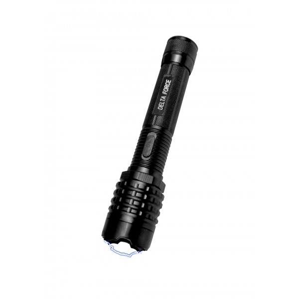 Delta Force BLACK Stun Gun 10 Million Volt Rechargeable LED Flashlight - Tophatter's Guns'N'Weapons Store Collectible Weapons - Tophatter Daily Deals