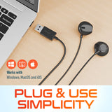 Delton 10E USB A Wired Computer Headset with Microphone 8ft Long Cord Wired Headphones - Tophatter Daily Deals