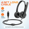 Delton 12Y USB Computer Headset with Microphone Noise Isolating Headphones In-Line Volume Control Wired Headset - Tophatter Daily Deals