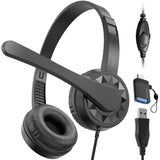 Delton 12YAC USB Computer Noise Isolating Headphones with Microphone Wired Headset - Tophatter Daily Deals