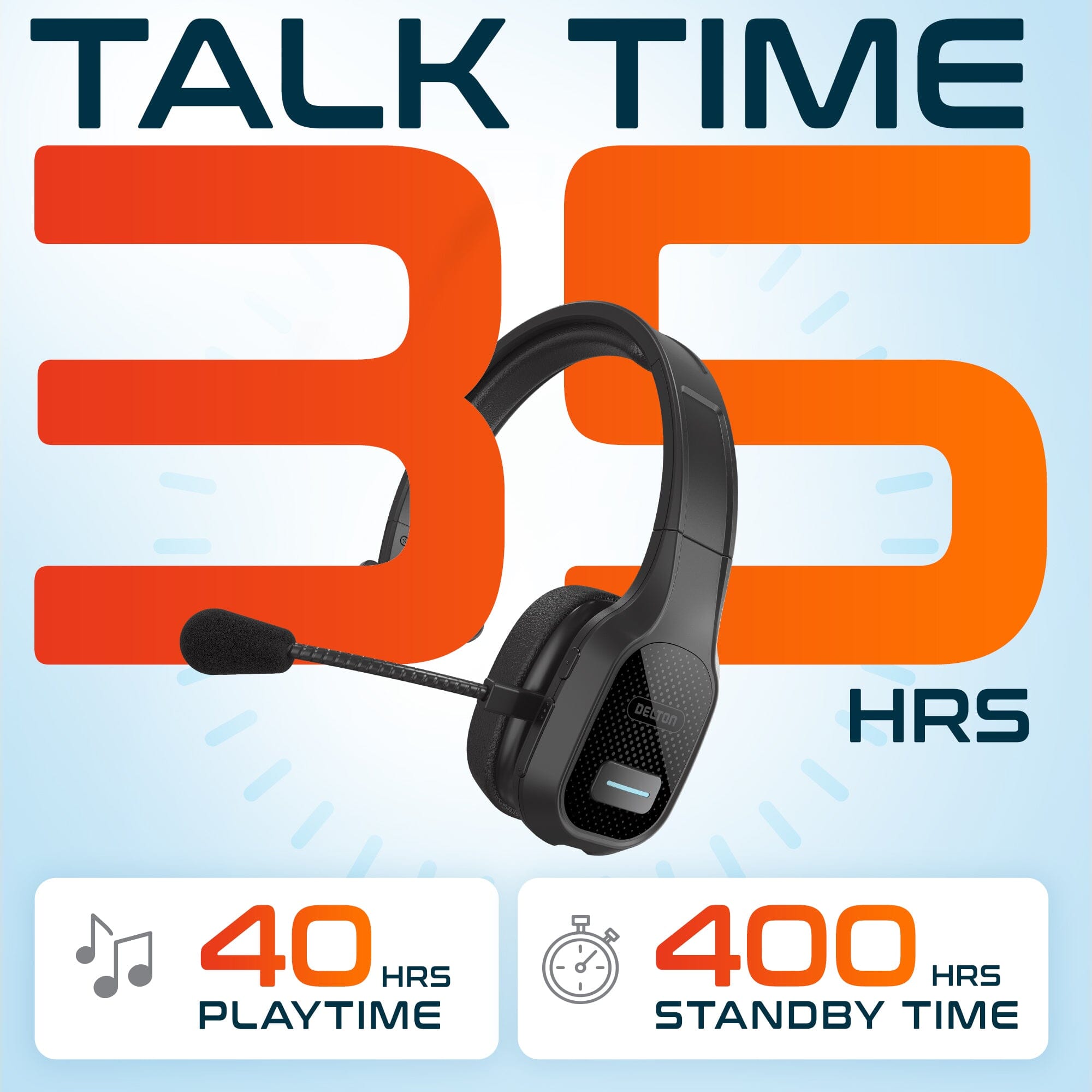 Delton 20X Wireless Computer Headset, Bluetooth Headphone with Microphone Mono On Ear Wireless Headset - Tophatter Daily Deals
