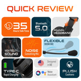 Delton 20X Wireless Computer Headset, Bluetooth Headphone with Microphone Mono On Ear Wireless Headset - Tophatter Daily Deals