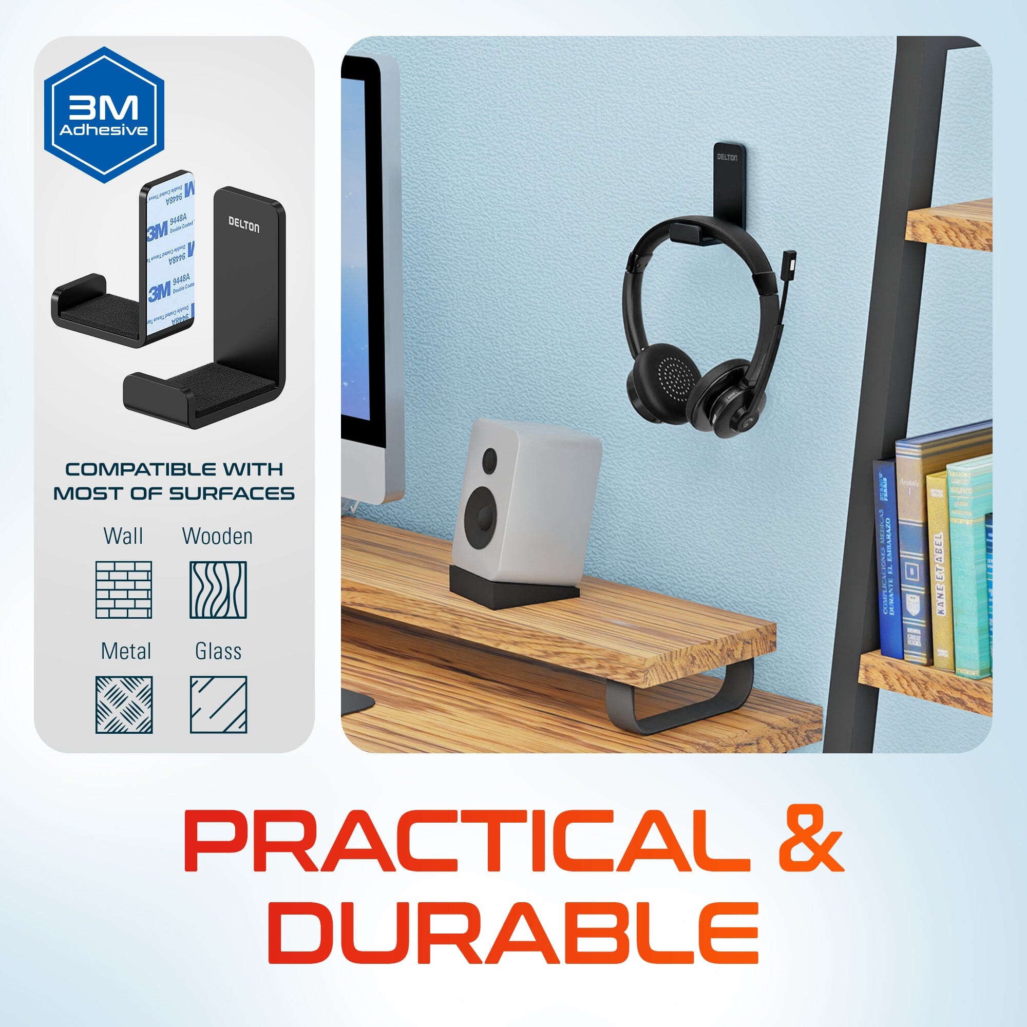 Delton 20X Wireless Computer Headset with USB Dongle and Hook, Trucker Bluetooth Headphone with Noise Canceling Mic Wireless Headset - Tophatter Daily Deals