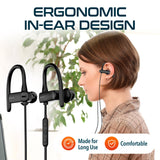 Delton 24EC USB-C Wired Earbuds with Microphone Ergonomic In-Ear Design with Ear Hook In-Ear Headphones - Tophatter Daily Deals
