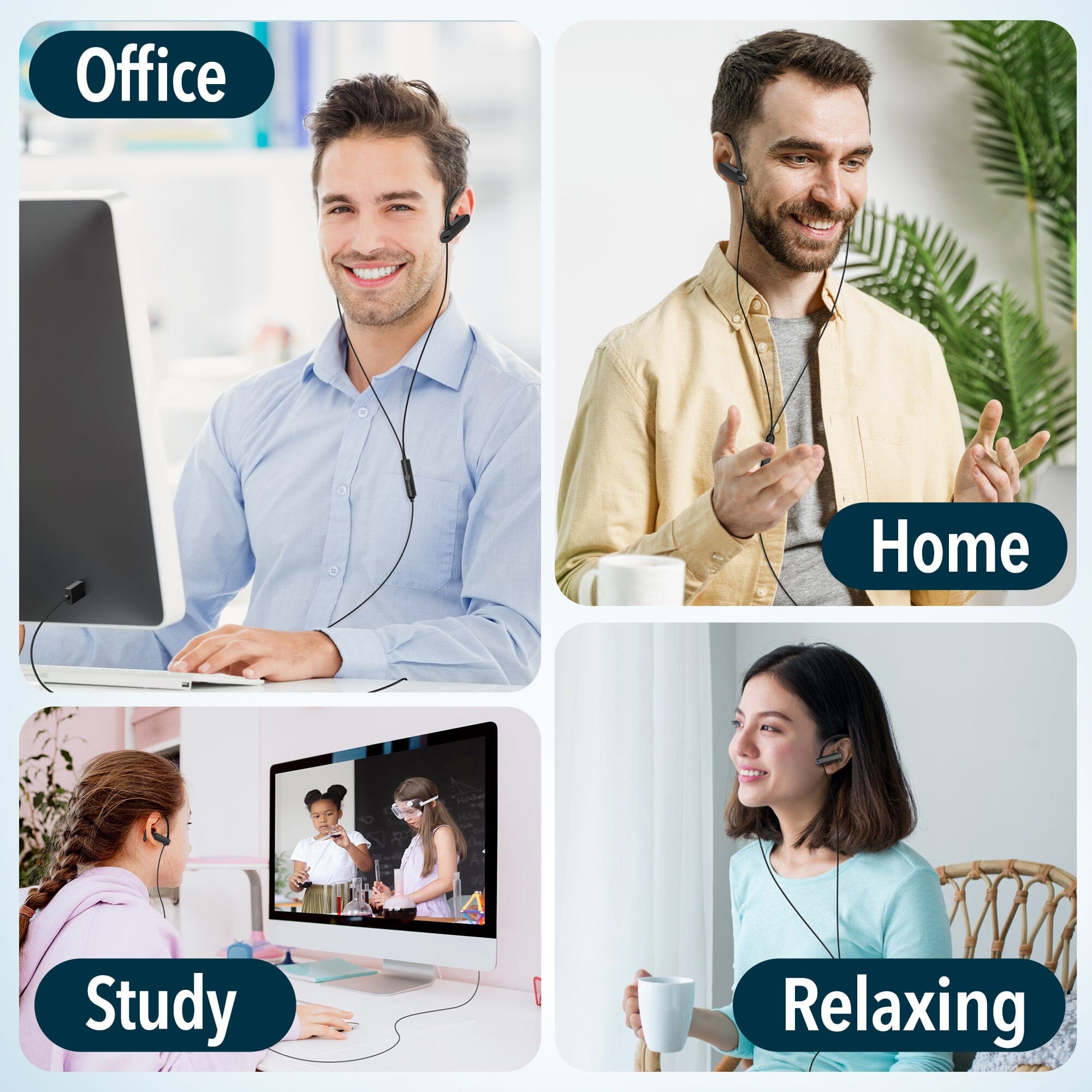 Delton 24ECA USB-C and USB-A Wired Earbuds with Microphone, Ergonomic In-Ear Design with Ear Hook In-Ear Headphones - Tophatter Daily Deals