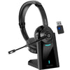 Delton 35X Bluetooth Computer Headset Wireless Headphone with Noise Cancelling Mic, Fast Charging Dock, Auto Pair USB Dongle Wireless Headset - Tophatter Daily Deals