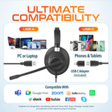 Delton 40Y Noise Canceling Headset with Mic Wired Headset - Tophatter Daily Deals