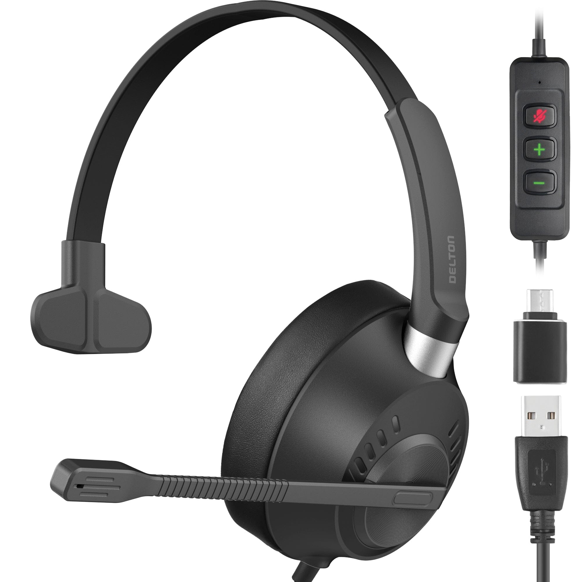 Delton 40Y Noise Canceling Headset with Mic Wired Headset - Tophatter Daily Deals