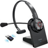 Delton 50X Noise Canceling Bluetooth or Auto Pair USB Dongle Headset with Charging Dock Wired Headset - Tophatter Daily Deals
