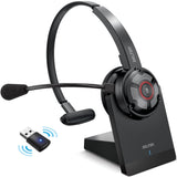Delton 50X Noise Canceling Bluetooth or Auto Pair USB Dongle Headset with Charging Dock Wired Headset - Tophatter Daily Deals