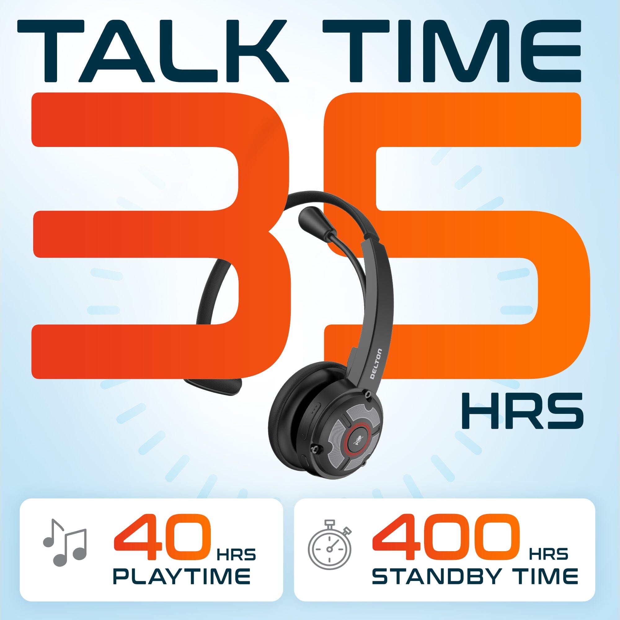 Delton 50X Noise Canceling Bluetooth or Auto Pair USB Dongle Headset with Charging Dock Wired Headset - Tophatter Daily Deals