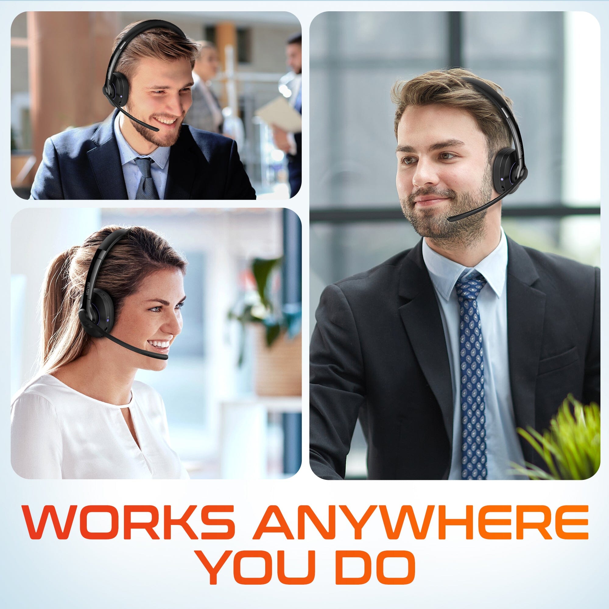 Delton 60X Wireless Headset with Noise Cancelling Microphone and USB Dongle Wireless Headset - Tophatter Daily Deals