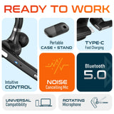 Delton 90X Wireless Bluetooth Headset with Noise Cancelling Mic and Charging Case Wireless Headset - Tophatter Daily Deals