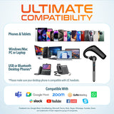 Delton 90X Wireless Bluetooth Headset with Noise Cancelling Mic and Charging Case Wireless Headset - Tophatter Daily Deals