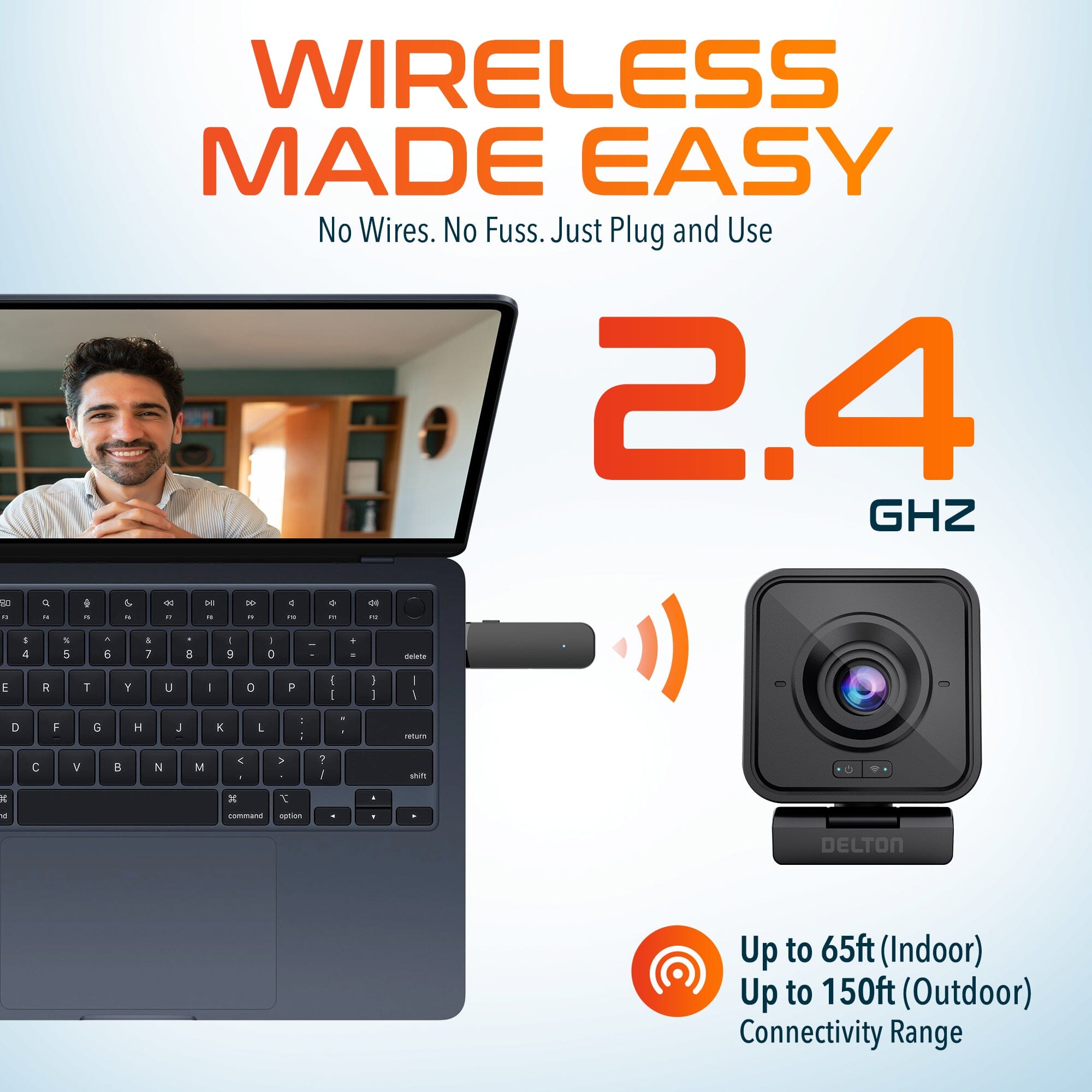 Delton C50 1080p Wireless Webcam with Microphone Webcam - Tophatter Daily Deals