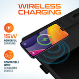 Delton D101 Wireless Charging Mouse Pad with Foldable Phone Stand & Writing Pad, Non-Slip Desk Mouse Mat 15W Wireless Charging Pad Qi Enabled Devices Charging Station - Tophatter Daily Deals